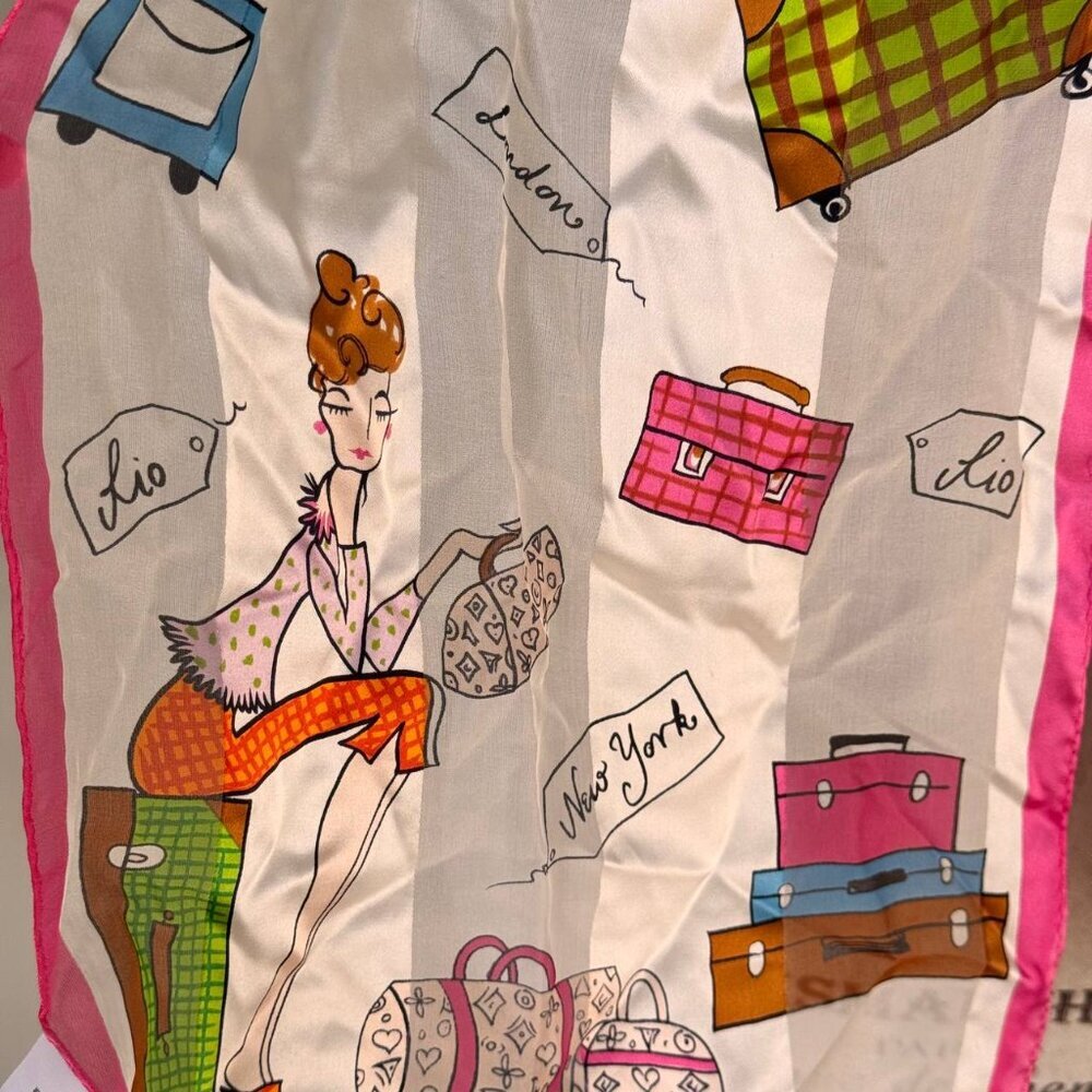 WORTHINGTON 100% Silk Fun and Colorful Scarf - Picture 4 of 8